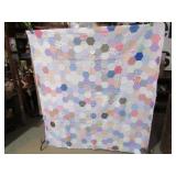 VINTAGE HAND STITCHED OCTAGON PATCHWORK