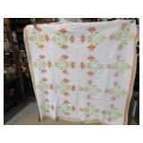 VINTAGE H S CARLORINIA LILLY QUILT  68" X 84"