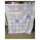 VINTAGE 9 BLOCK PATCH PATTERN HAND STITCHED