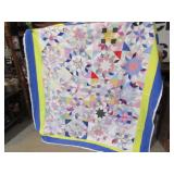 VINTAGE HAND STITCHED WINDING BLADES QUILT ,
