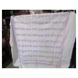 VINTAGE LAVENDER& WHITE BOWTIE QUILT  77" X82"