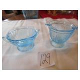 ROYAL BLUE DEPRESSION CREAMER / SUGAR, ROSE