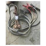 HEAVY DUTY JUMPER CABLES ; 3 OLD TRUCK TOOLS
