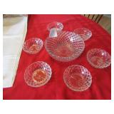 VINTAGE ANCHOR HOCKING WAFFLE PATTERN BERRY BOWL