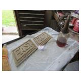 OLD OIL BOTTLE W/ SPOUT, THE MASTER ; 2 -"EAST