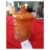 CARNIVAL GLASS COOKIE JAR