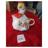 LITTLE RED RIDING HOOD TEA POT , 8"