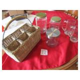 BASKET W/ 6 DIVIDERS ;CANISTER JARS; MORE