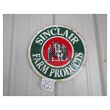 12" SINCLAIR FARM PRODUCTS METAL EMBOSSED SIGN