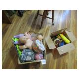 2 BOXES OF TOYS INCLUDING CABBAGE PATCH DOLLS
