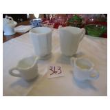 2 SETS ILK GLASS CREAMER / SUGARS
