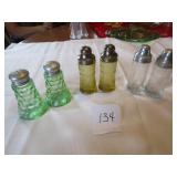 3- SETS DEPRESSION SALT/ PEPPER SHAKERS