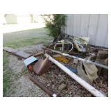 CLOTHES LINE POLE ;SCRAP IRON ;METAL TRUCK BOX