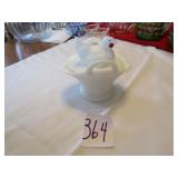 5" MILK GLASS HEN ON NEST