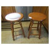 2- WOOD STOOLS ,24" TALL
