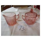 PINK DEPRESSION FLORAL CREAMER / SUGAR