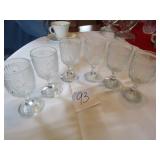 6 SMALL IRIS HERRINGBONE STEMWARE GLASSES