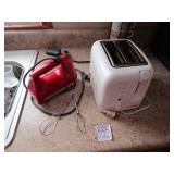 KITCHEN AID RED MIXER ; TOASTER