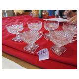 4- MISS AMERICA DESSERT GOBLETS ; MS CREAMER / SUR