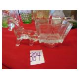 91/2" HORSE & CART CANDY DISH