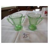 GREEN DEPRESSION CREAMER / SUGAR