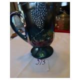 11" CARNIVAL GLASS GRAPE PATTERN PITCHER