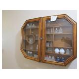 WALL CABINET W/ 15+ SETS SALT / PEPPER SHAKERS