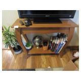 OAK 2 TIER TABLE STAND  - NOT THE ITEMS ON IT