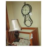 WROUGHT IRON CLOCK ; LAMP