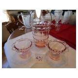 PINK DEPRESSION ICE BUCKET ; 2 OPEN LACE PINK