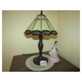 STAINED GLASS LAMP ; FIGURINES