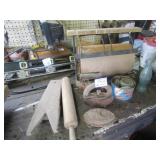 COUNTRY STORE WRAPPING PAPER RACK W/ PAPER ;