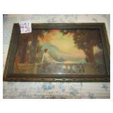 FRAMED VICTORIAN LADY- BY R-ATKINSON ,FOX PAINTING