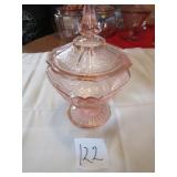 OPEN ROSE MAYFAIR PINK DEPRESION CANDY DISH 7"
