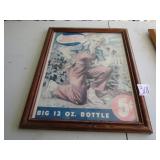 PEPSI COLA BIG 12 OZ. BOTTLE FRAMED ADVERTISING