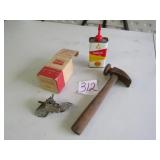 SHELL HANDY OIL TIN ; SHOE COBBLER HAMMER; MORE