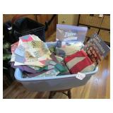 TOTE FULL OF QUILT BLOCKS ;FLAGS ;MORE