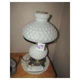 MILK GLASS HOPNAIL LAMP