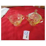 YELLOW FLORENTIE DEPRESSION CREAMER / SUGAR