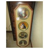 NORMAN ROCKWELL FRAMED 4 COLLECTOR PLATES
