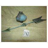 SATIN BLUE 8 SIDED LIGHTNING ROD BALL ; WEATHER