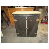 OLD PAINTED WALL HANGING CABINET