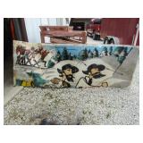 PART OF TIN 3FT X 8 FT INDIANS & SETTLERS SIGN