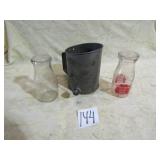 MEADOW GOLD 1/2 pint ; PEVELY 1/2 PINT; SIFTER