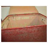 OLD METAL PORCH MILK BOX W/ OLD RED PAINT