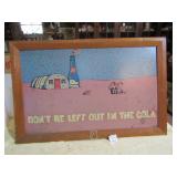 24" X 363/4" WOOD FRAME 7UP ADVERTISING W/ 7 UP