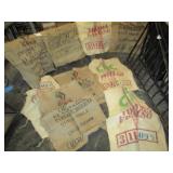 10 OLD BURLAP BAGS