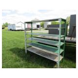 6 TIER COUNTRY STORE DISPLAY SHELF W/ OLD GREEN