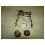 2 BRIDLE ROSETTES- ONE W/ DOG ,ONE W/ HORSE HEAD