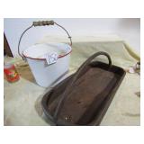 METAL TOTE;  GRANITE BUCKET